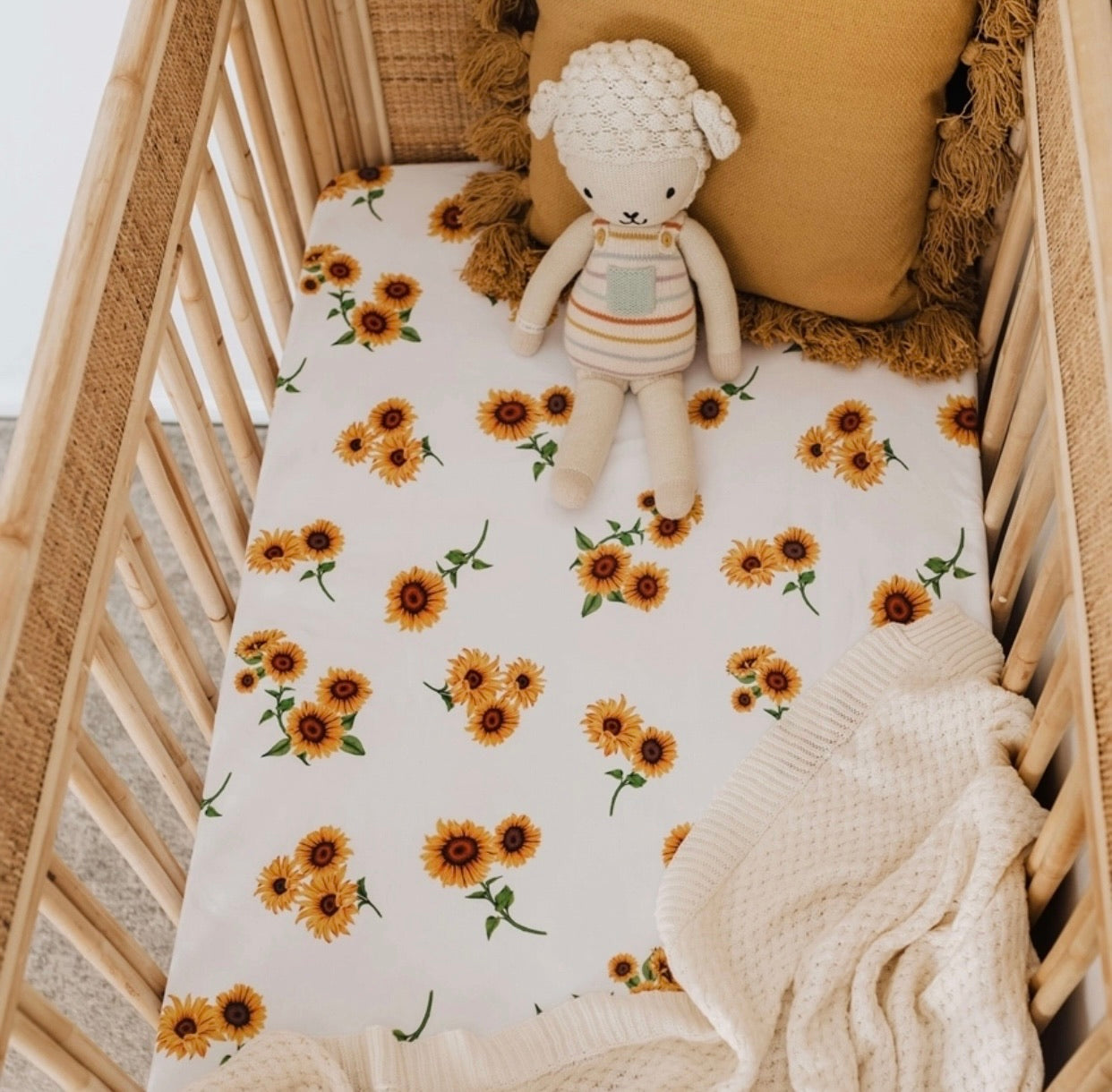 Fitted Cot Sheet “Sunflower”