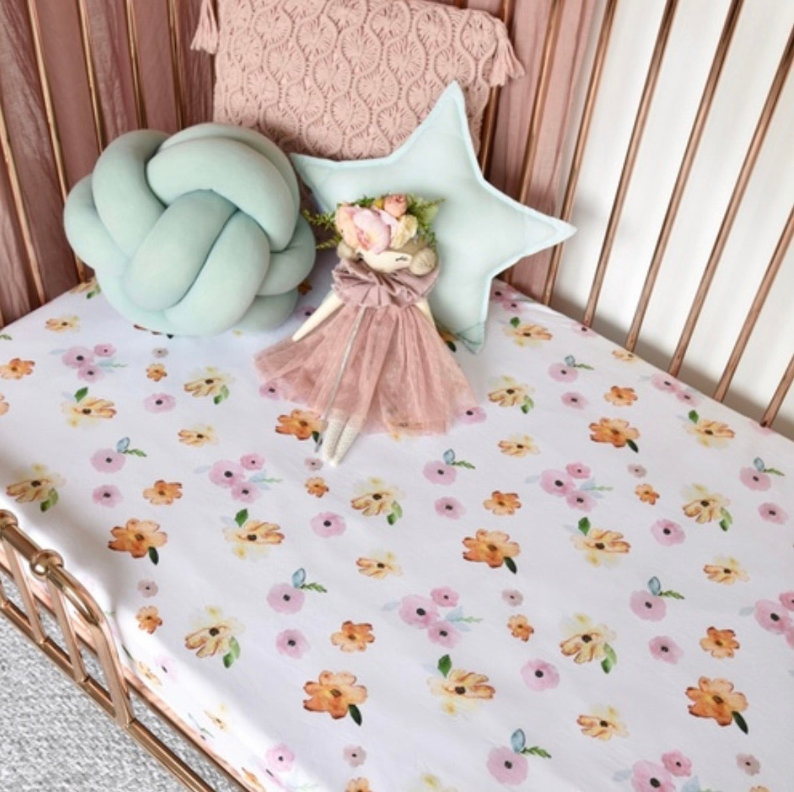 Fitted Cot Sheet “Poppy”